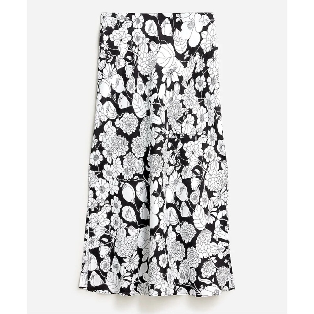 J Crew Gwyneth Linen Floral Midi Skirt